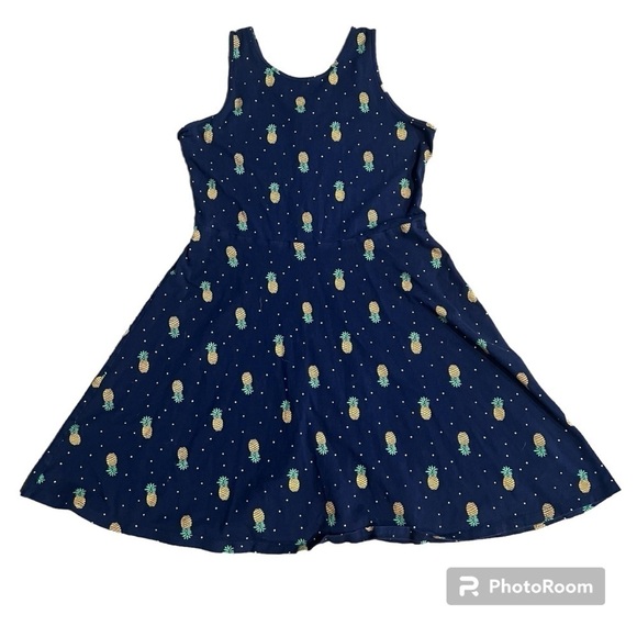 Old Navy Other - Old Navy blue summer tank dress with yellow pineapple graphics, XXL (16).